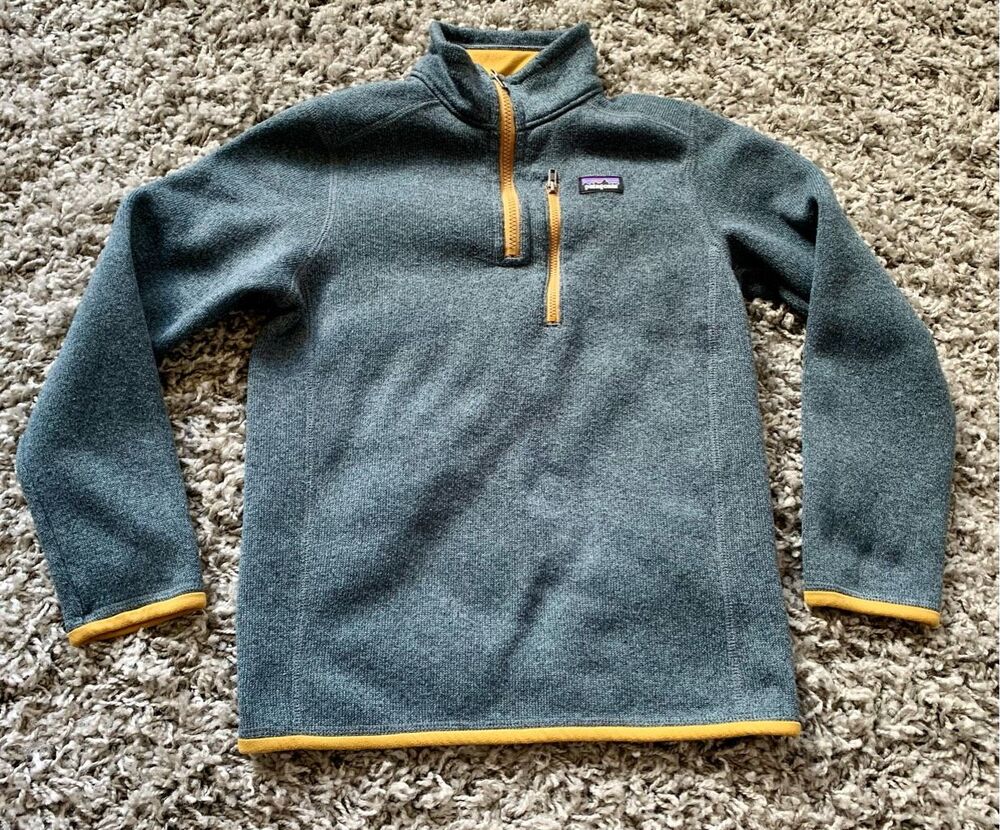 Patagonia BETTER SWEATER 1/4 zip pullover BLUE Fleece Jacket KIDS YOUTH L